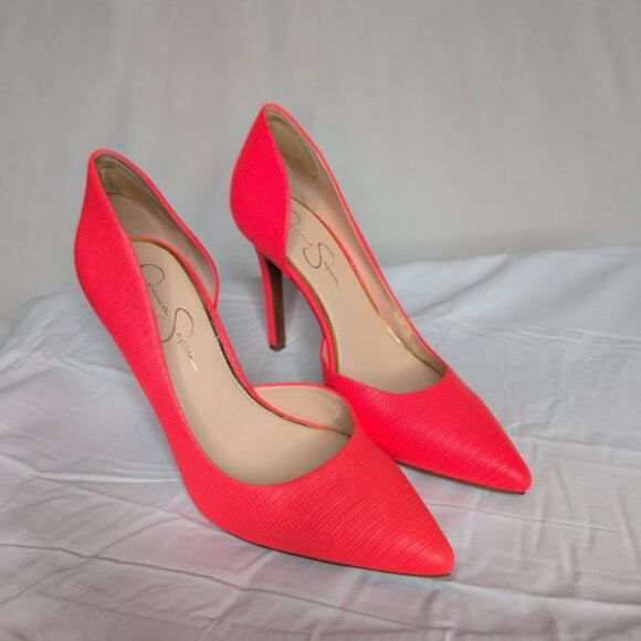 Jessica Simpson Pink Pointed-Toe Stiletto Heels Size 10 - Picture 1 of 8